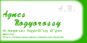 agnes mogyorossy business card